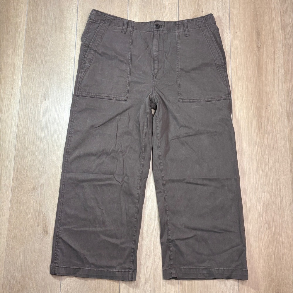 Madewell Low-Slung Baggy Utility Pants Charcoal Gray Wide Leg Size 31 Resort